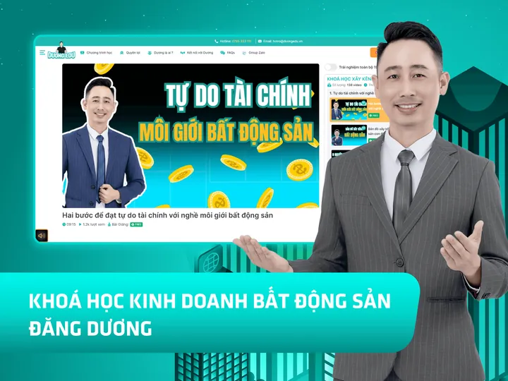 Poster khoá Dương Edu, xây kênh bất động sản