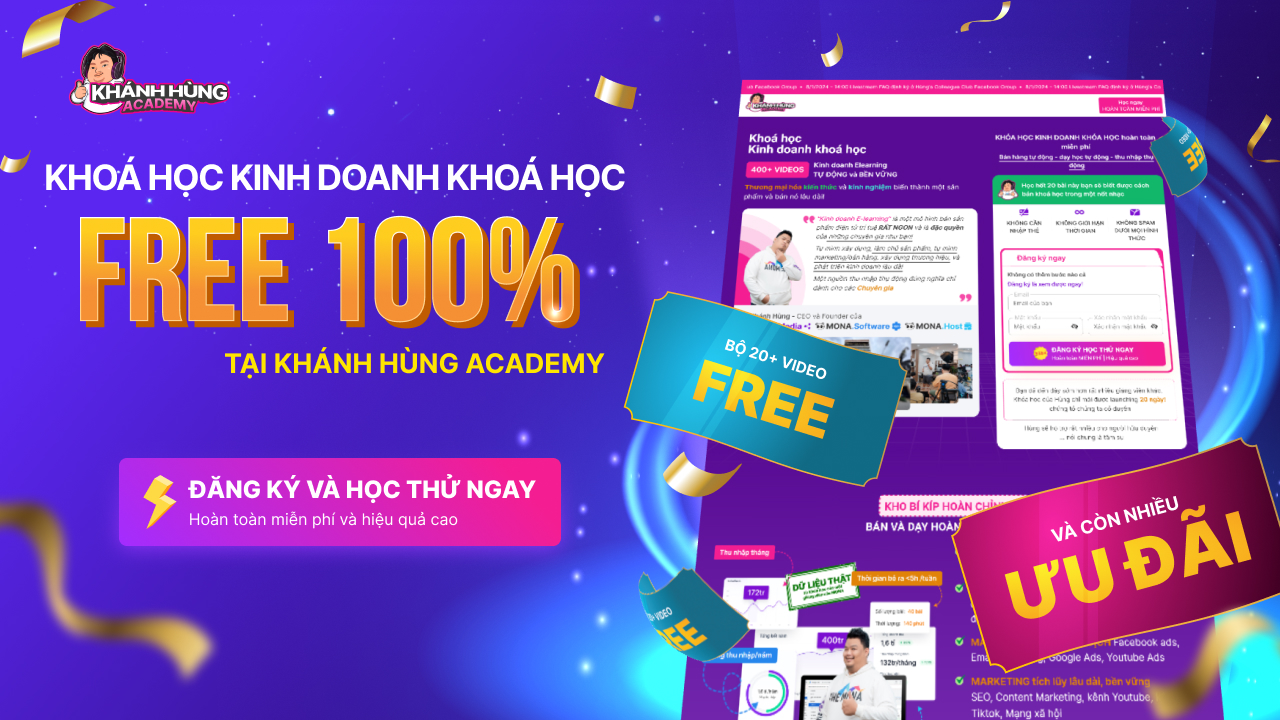 Đăng ký khóa học miễn phí tại Khánh Hùng Academy
