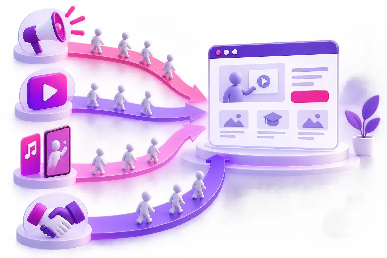 Các kênh kéo người lạ về website bán khóa học: quảng cáo, YouTube, TikTok, affiliate