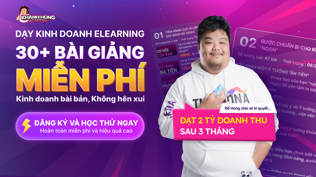 Đăng ký Khóa học kinh doanh Elearning tại Khánh Hùng Academy