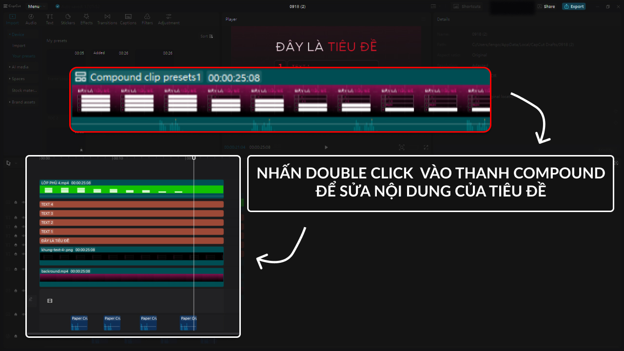 Mở Compound trên CapCut PC