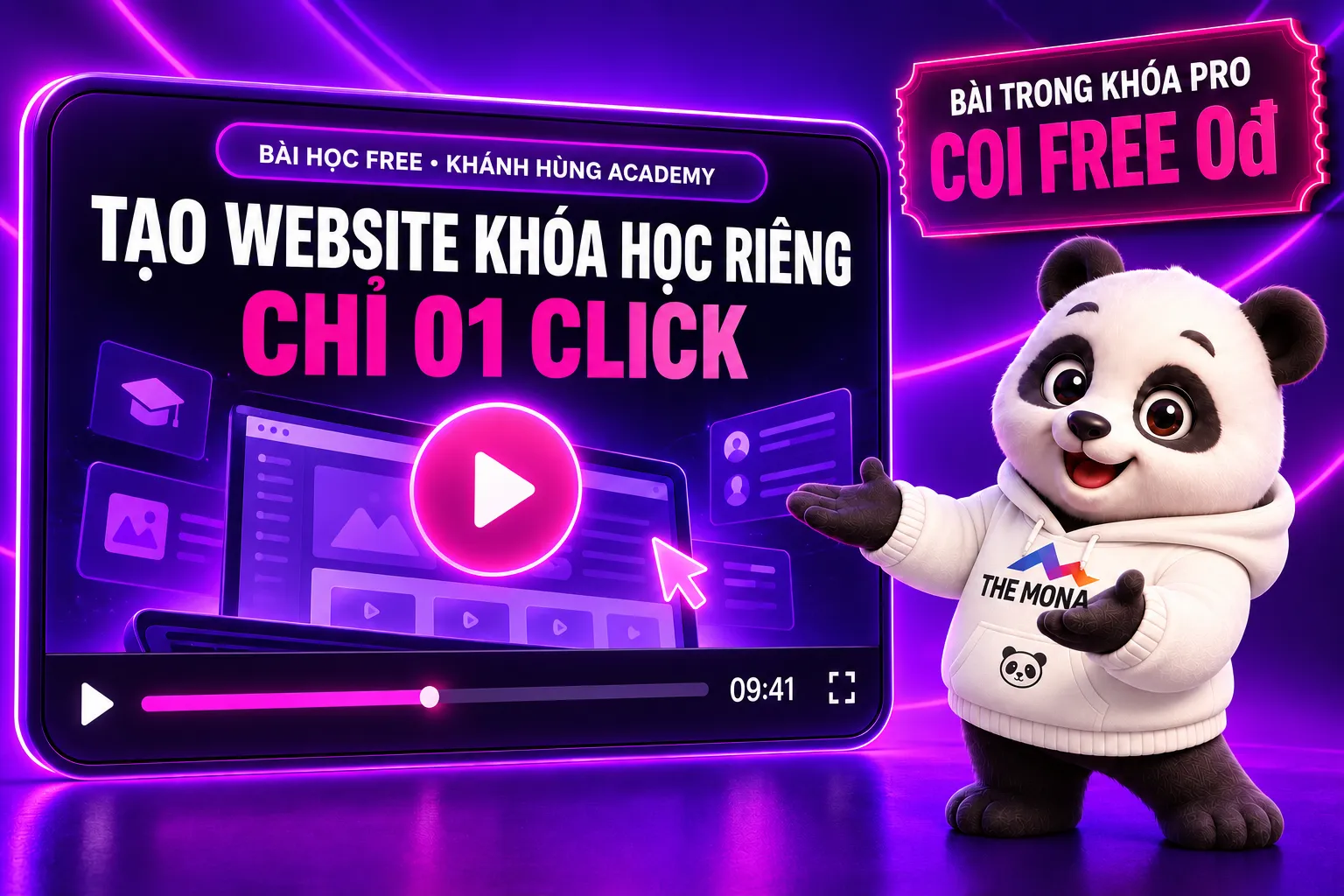 Video FREE tạo website khóa học riêng chỉ 01 click