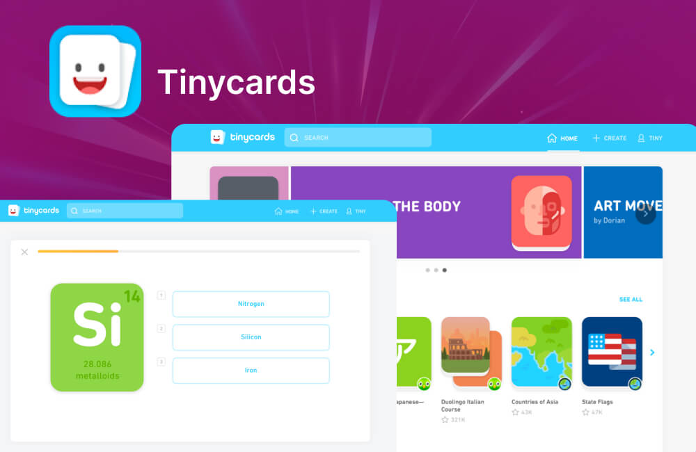 Ứng dụng học tập miễn phí Tinycards