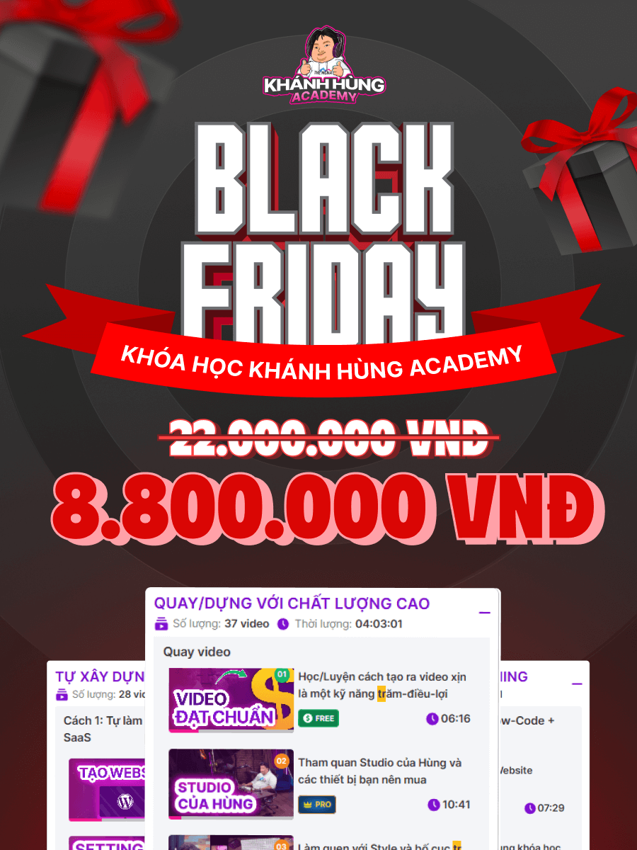 Black Friday khóa học kinh doanh khóa học