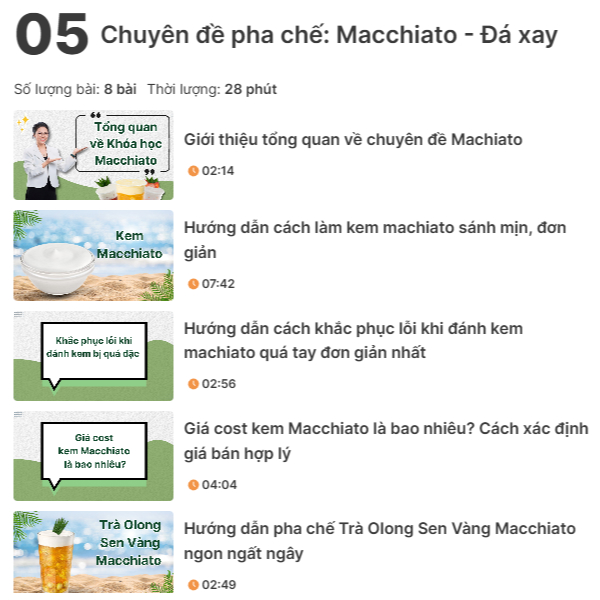 Chuyên đề học pha chế tại nhà làm macchiato