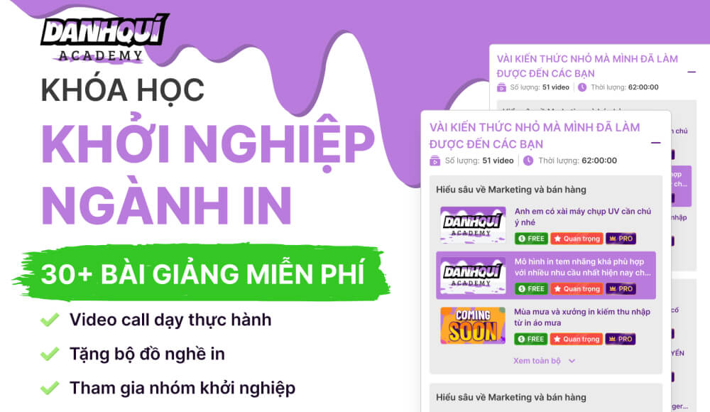 Đăng học học nghề in thực chiến Danh Quí Academy