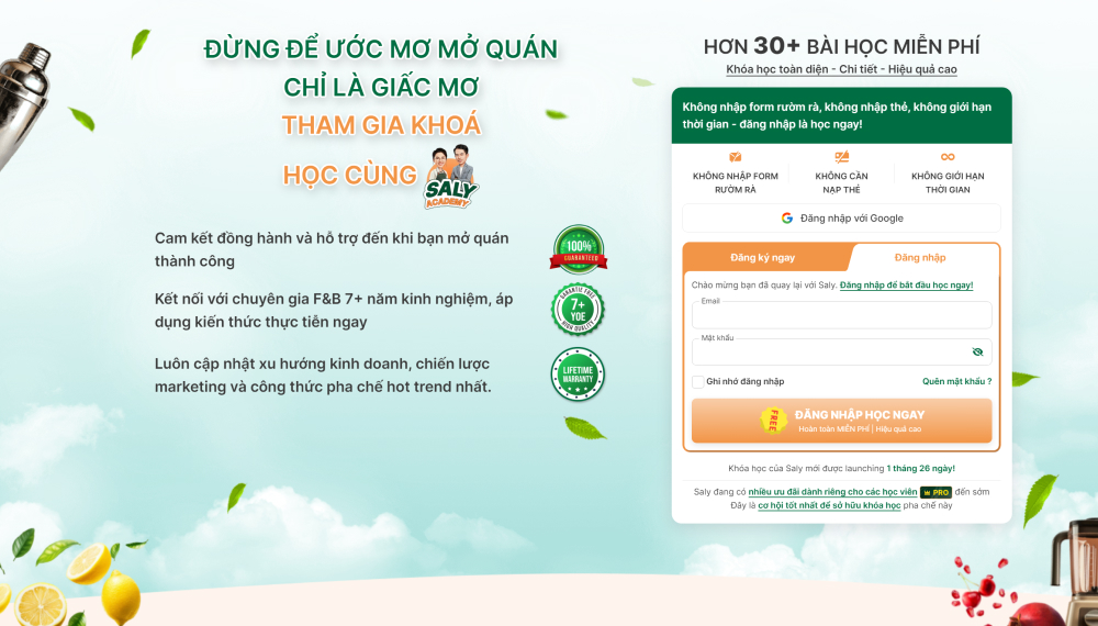 Đăng ký tham gia khóa học Ly Phạm tại Saly Academy