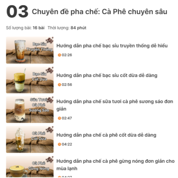 Học pha chế cà phê Saly Academy