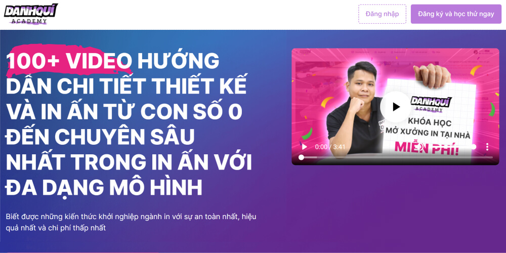 Review khóa học in ấn Danh Quí Academy