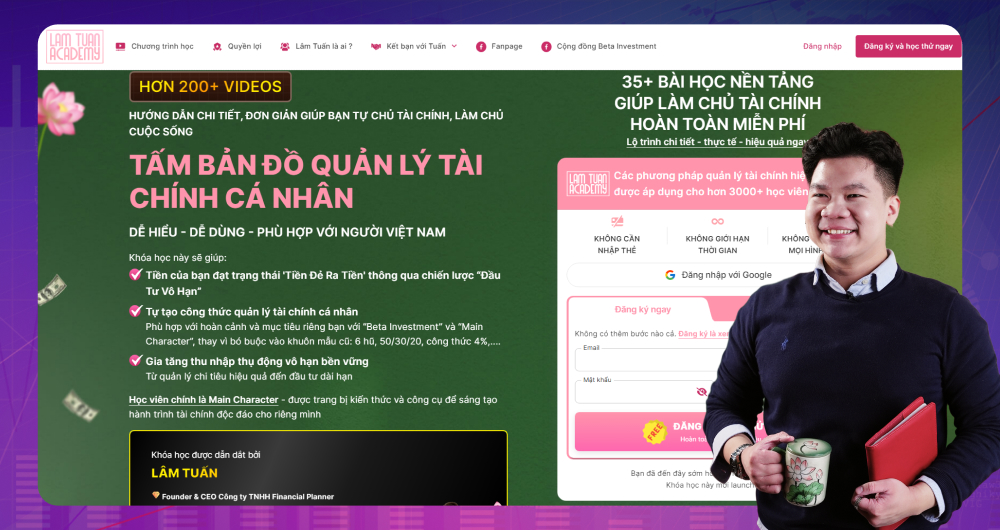 Khóa học quản lý tài chính cá nhân online cùng Lâm Tuấn