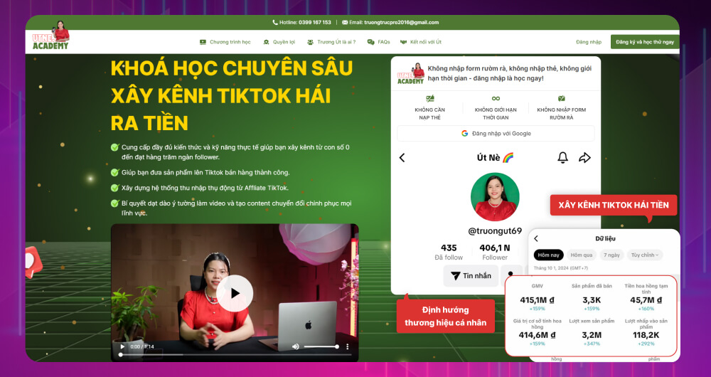 Khóa học xây kênh TikTok chuyên sâu tại Út Nè Academy