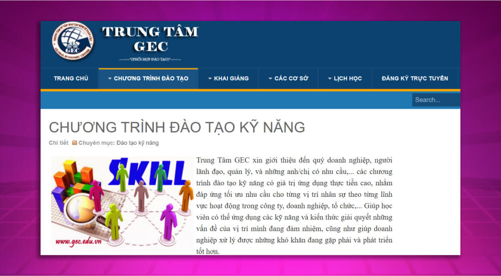 Khóa học tại trung tâm GEC
