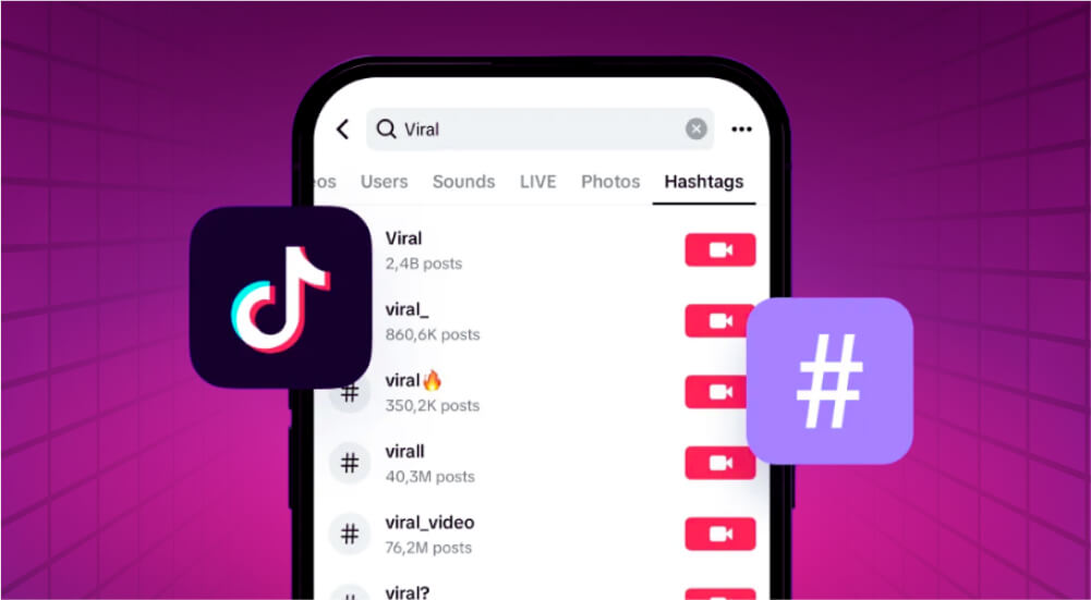 Hashtag tăng xu hướng khi bán khóa học trên TikTok