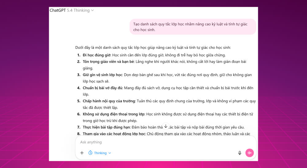Ứng dụng ChatGPT trong giáo dục và quản lý lớp học