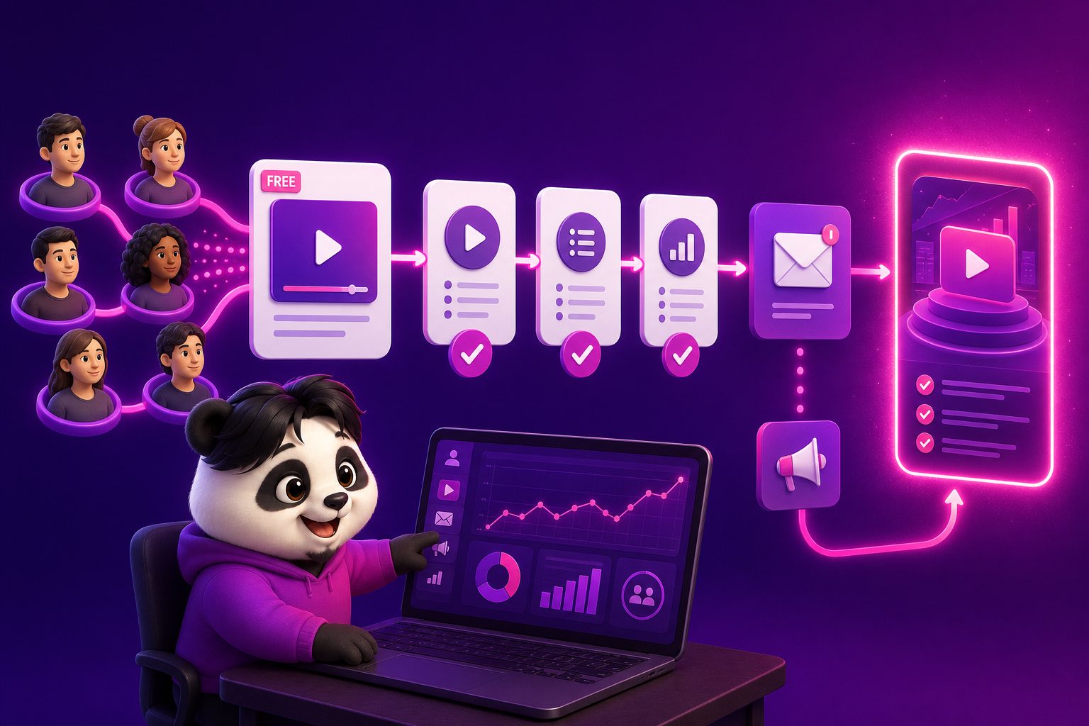 Phễu tự động từ khóa học free sang khóa trả phí