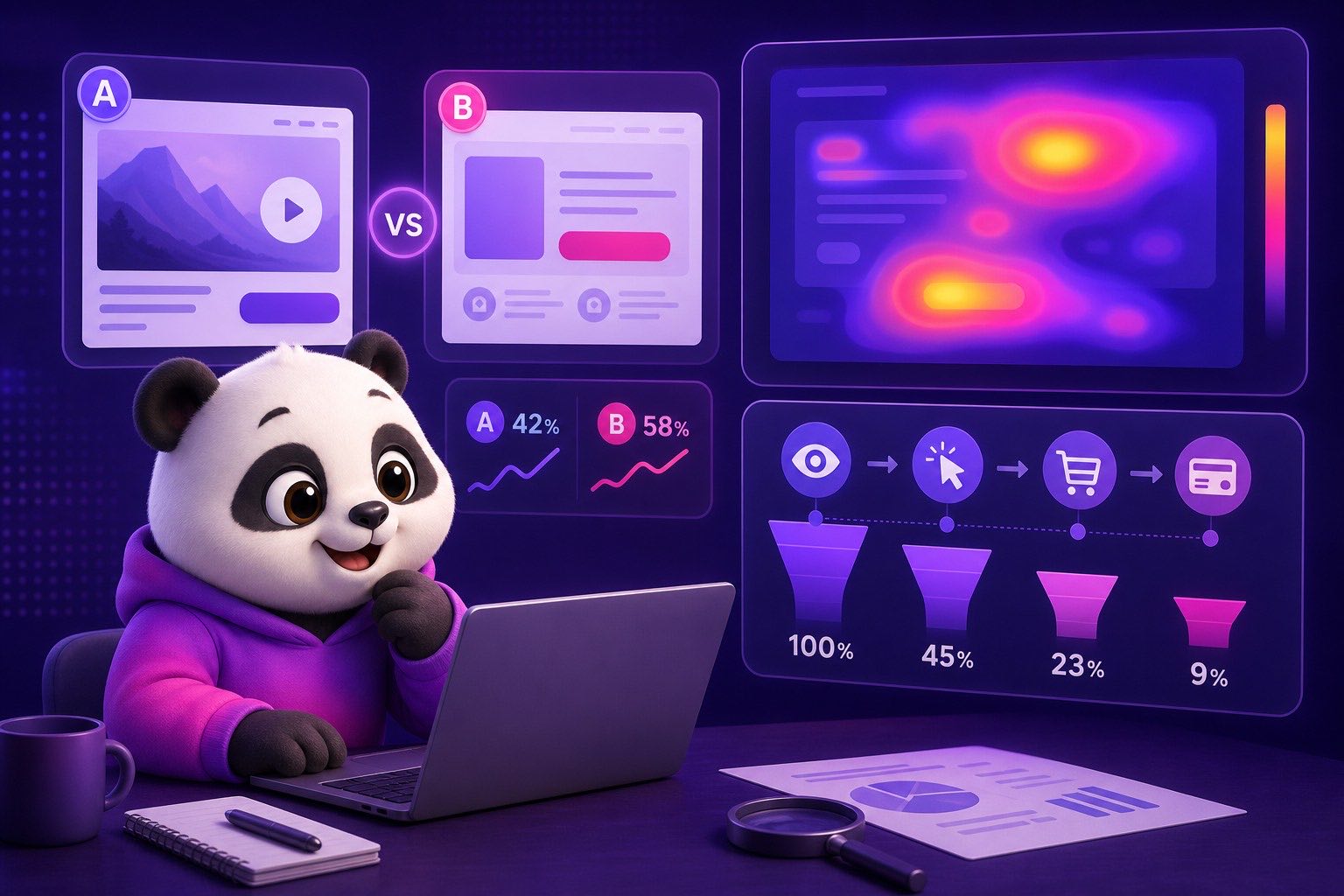 Gấu KHA đo A B test và heatmap trang bán khóa học
