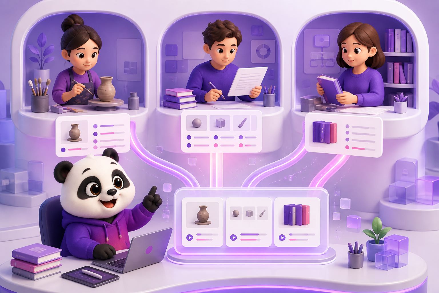 Người có nghề giảng viên và trung tâm làm e-learning