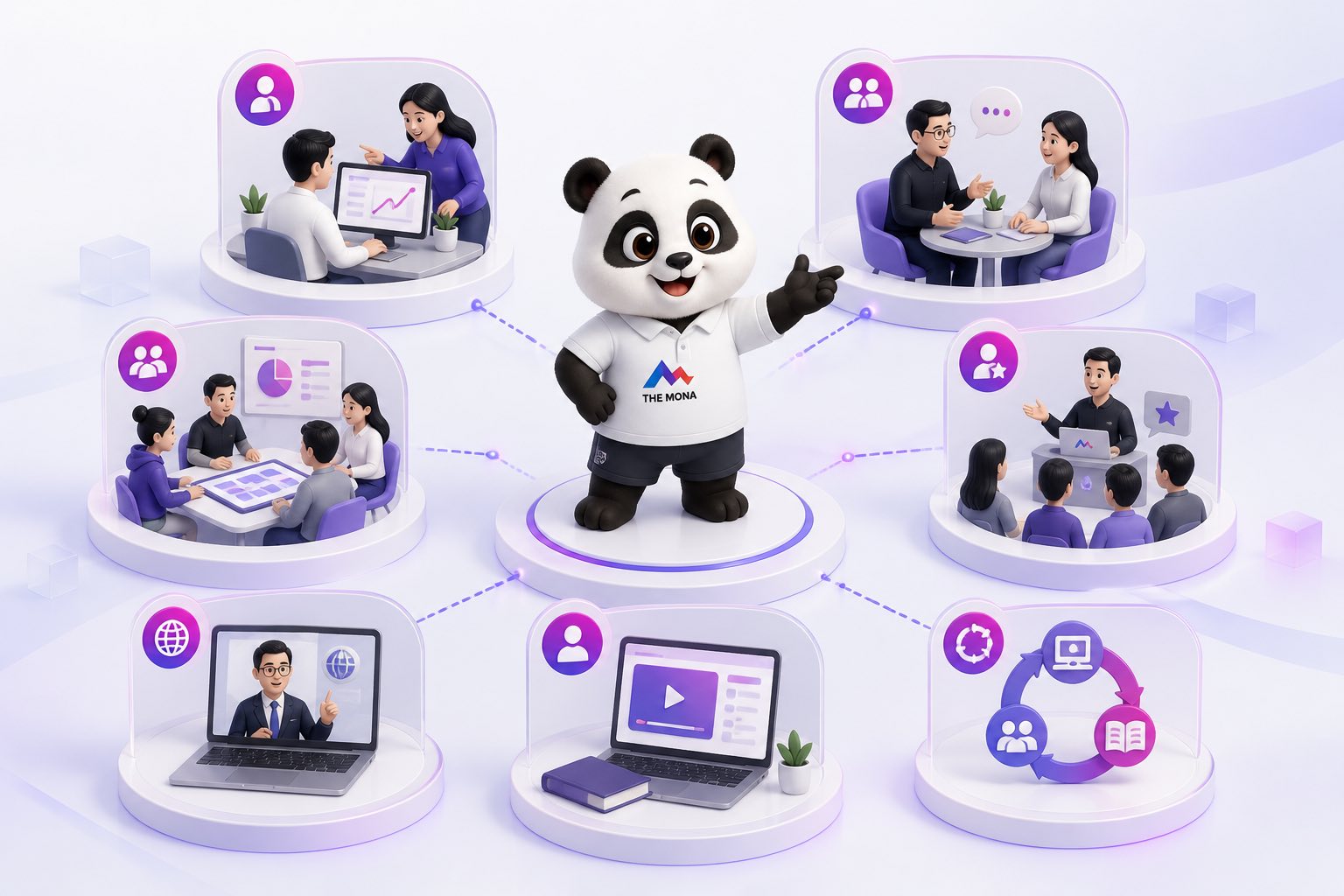 Bản đồ các hình thức đào tạo gồm kèm cặp mentoring workshop e-learning và blended learning