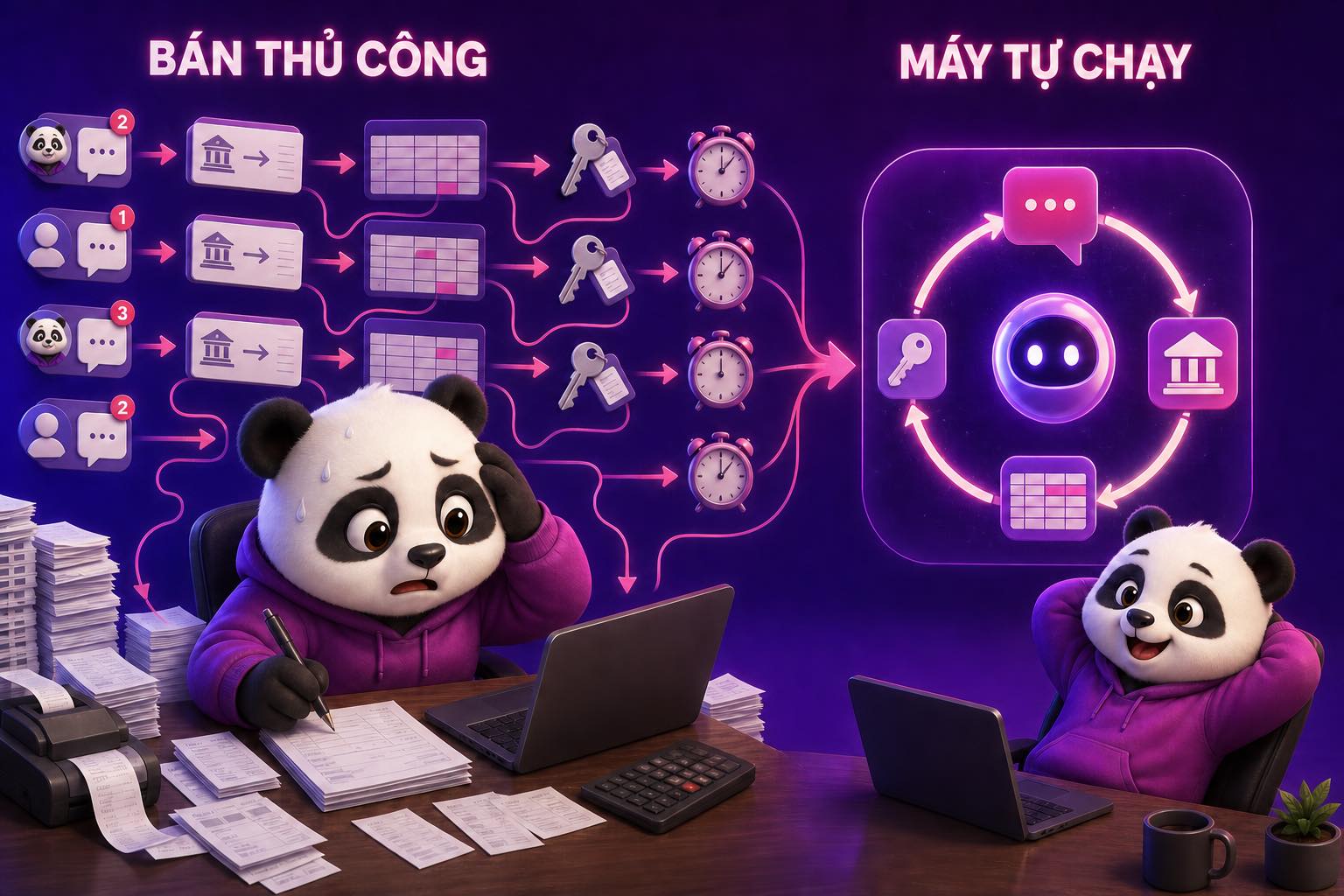 Gấu KHA chuyển quy trình bán thủ công sang máy tự chạy