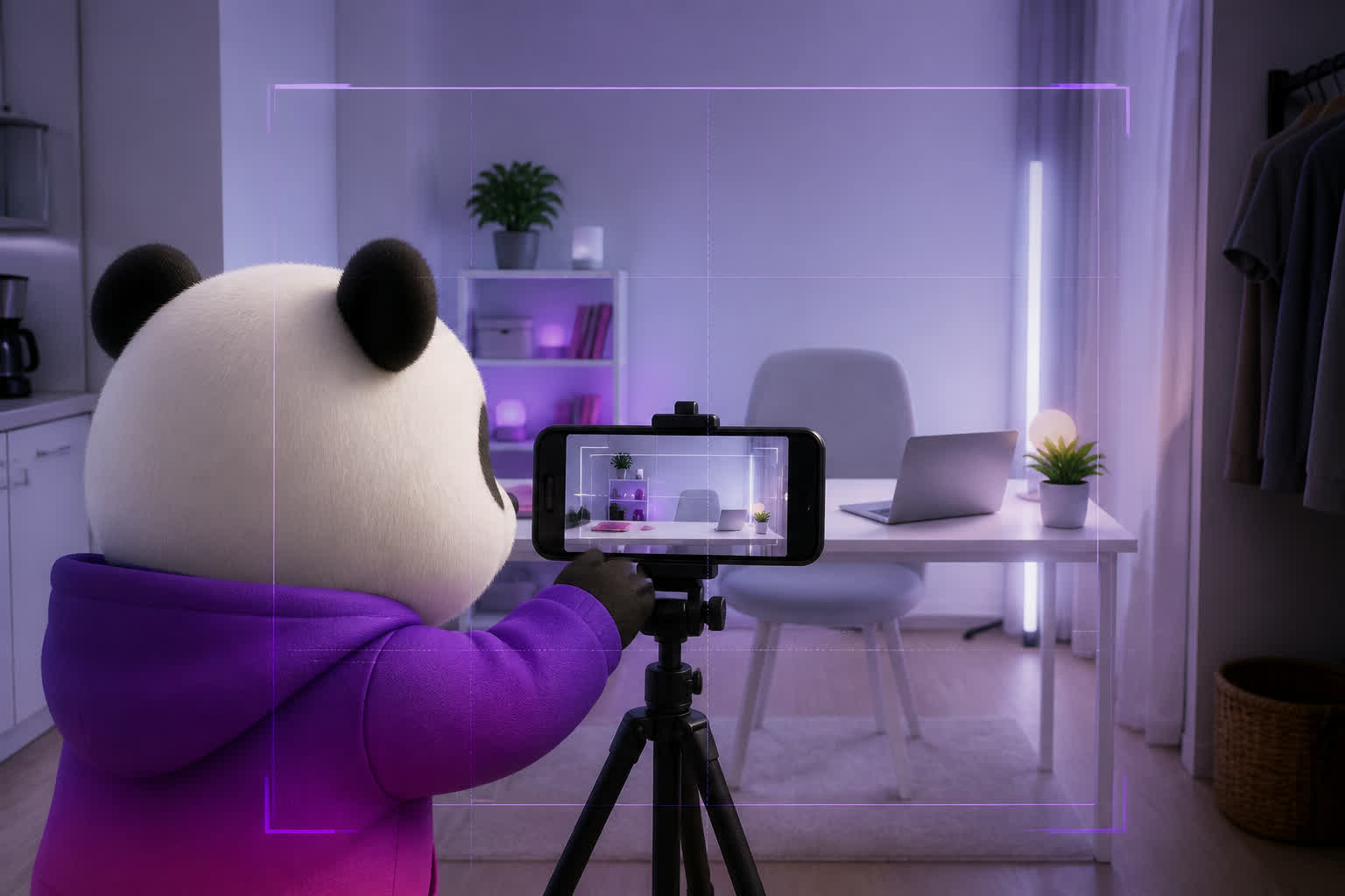 Chọn view camera trước khi setup góc quay video tại nhà
