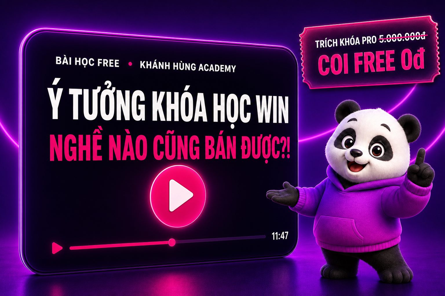 Bài học free Elearning là một sản phẩm điện tử trên Khánh Hùng Academy