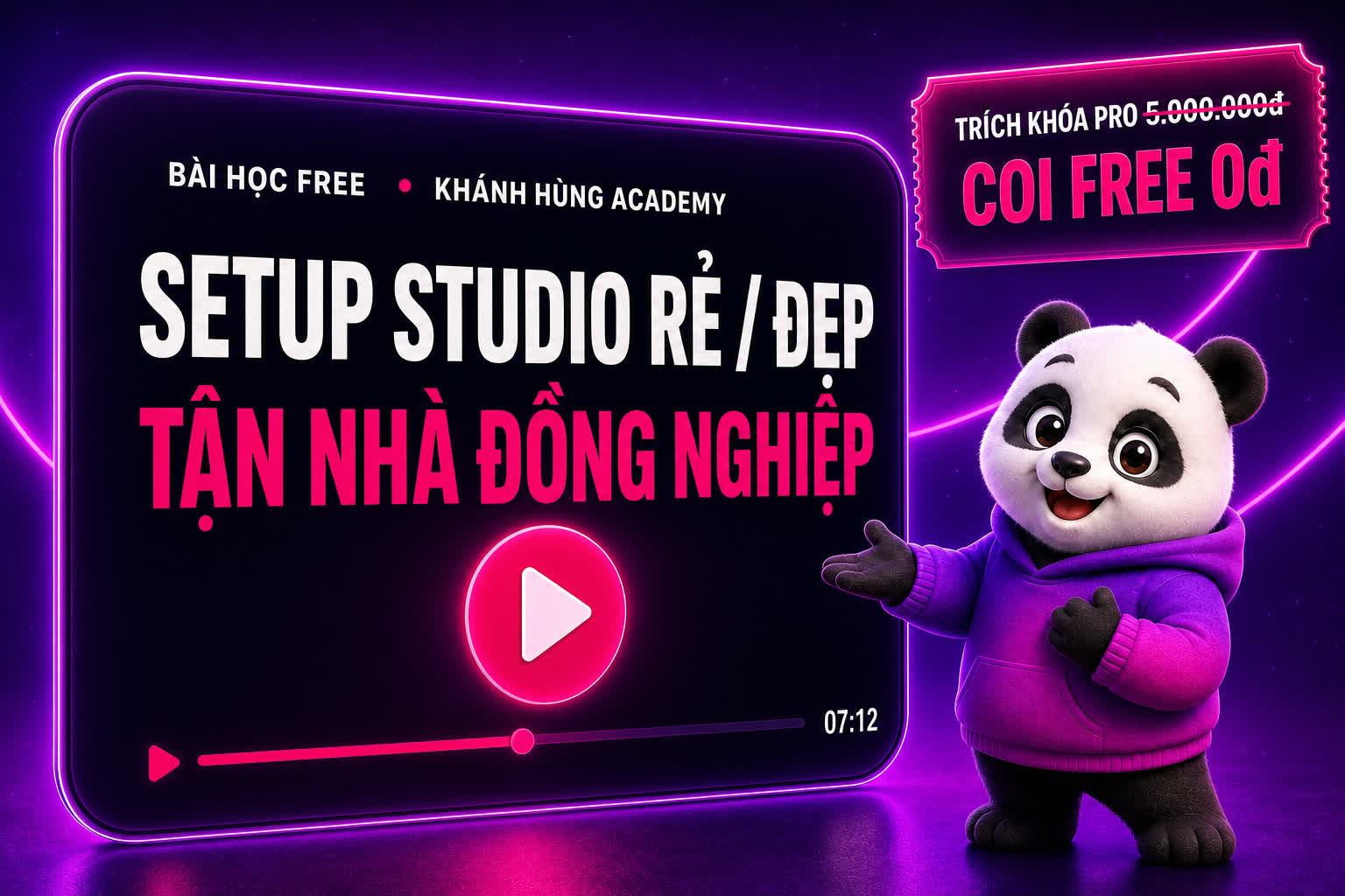 Bài học free setup studio rẻ đẹp tận nhà đồng nghiệp KHA