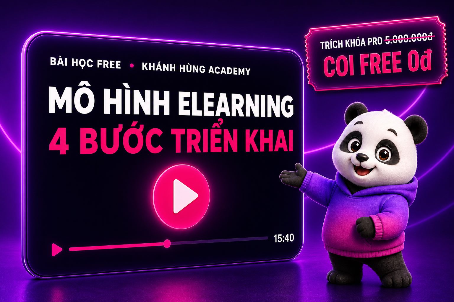 Bài học free mô hình elearning 4 bước triển khai trên Khánh Hùng Academy