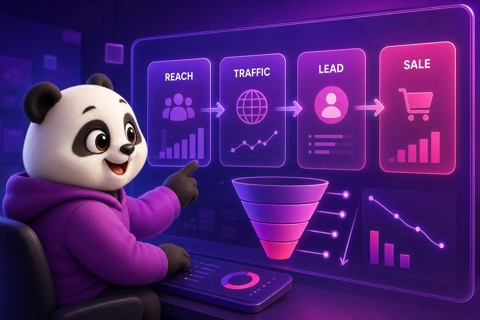 Dashboard đo reach traffic lead sale của phễu bán hàng