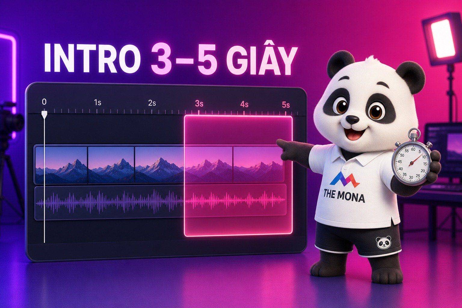 Độ dài intro video 3 đến 5 giây trên timeline dựng bài giảng