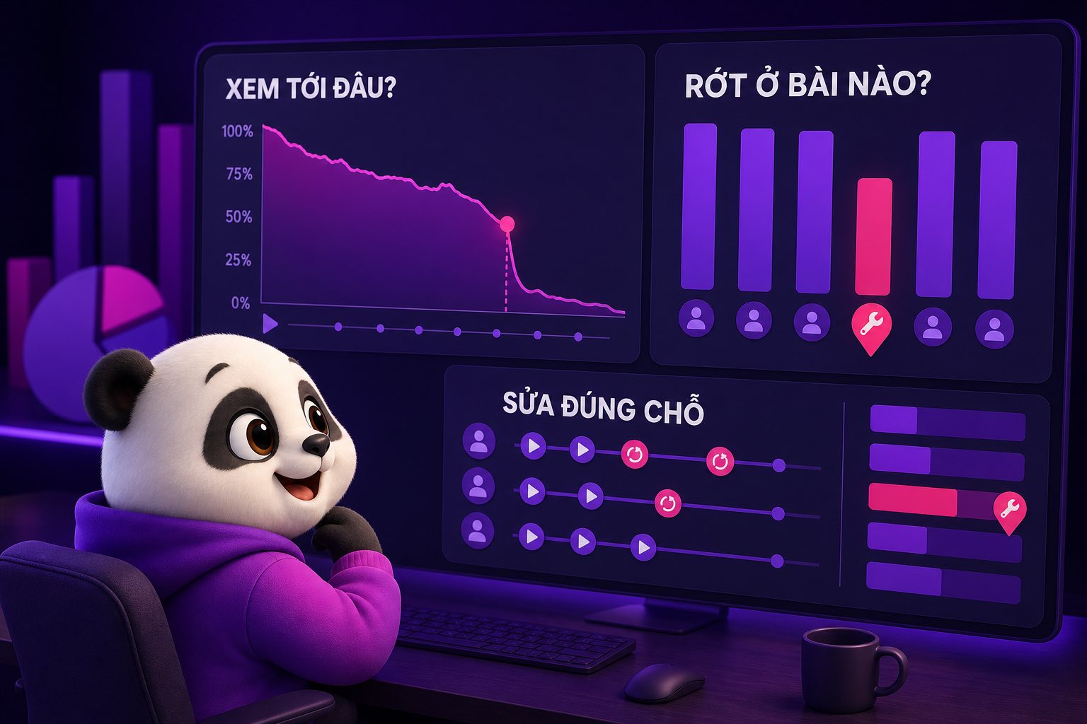 Learning analytics đo học viên xem video tới đâu