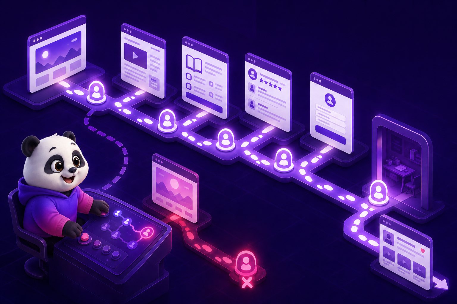 Luồng người học từ nội dung tới đăng ký website