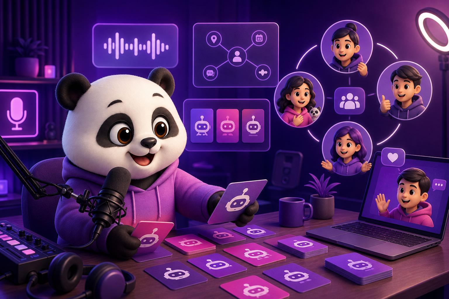Gấu KHA thu podcast làm prompt và vận hành cộng đồng