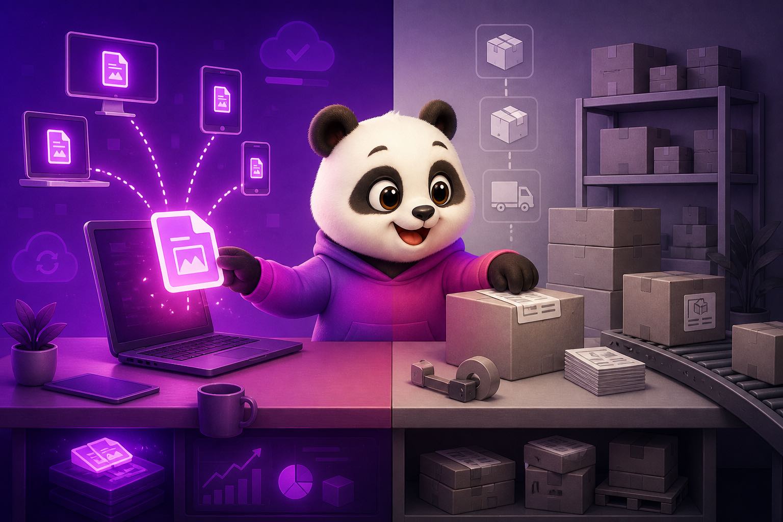 So sánh sản phẩm số với hàng vật lý qua quy trình giao