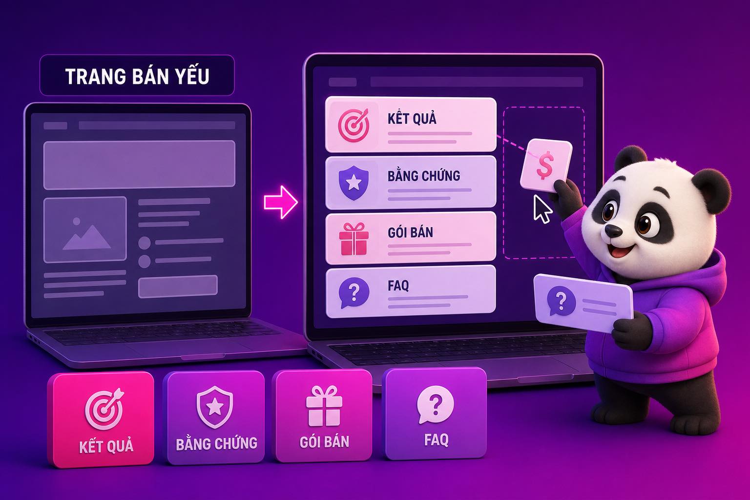 Gấu KHA thêm kết quả và bằng chứng vào trang bán