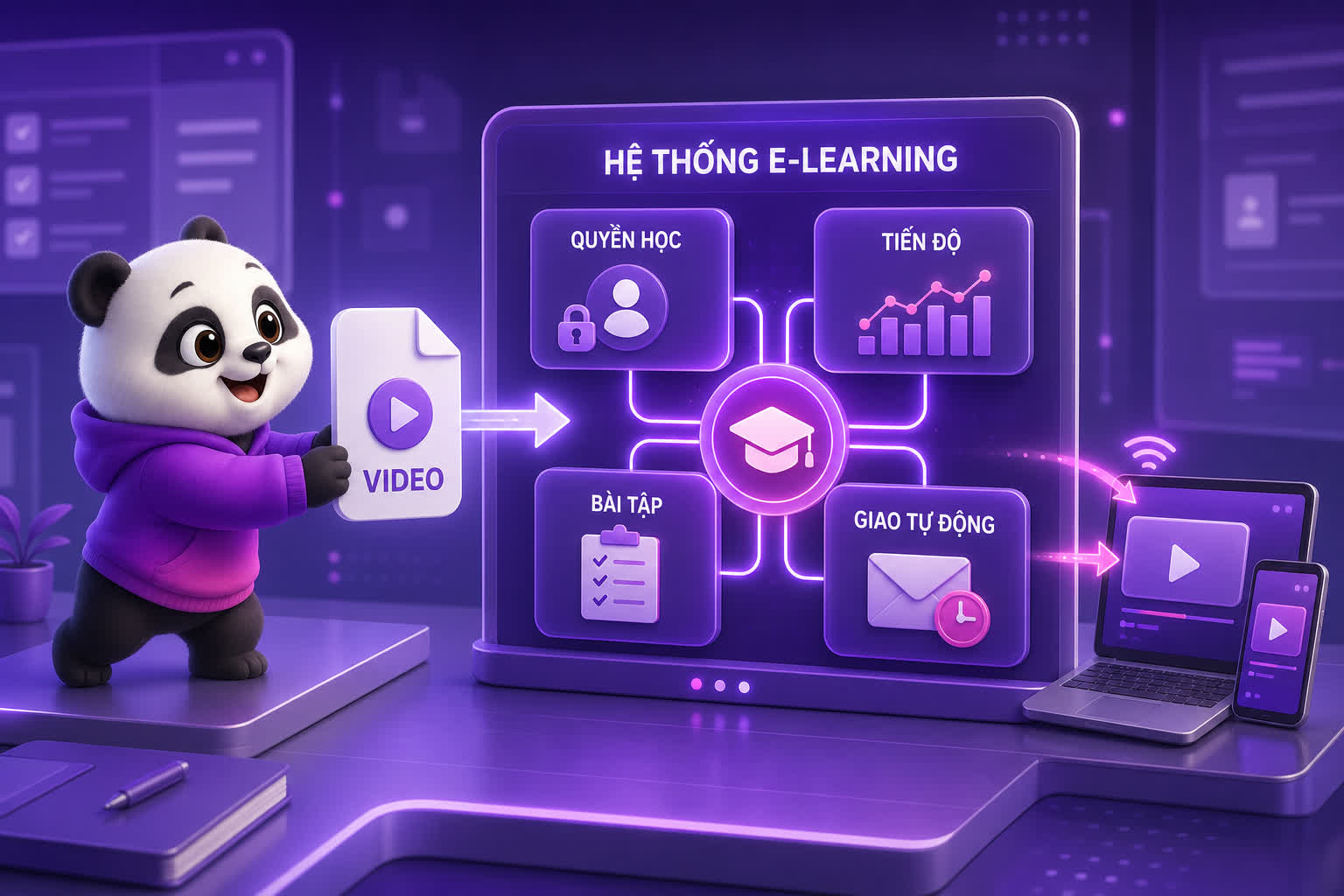 Video Elearning đi vào hệ thống để dạy tự động