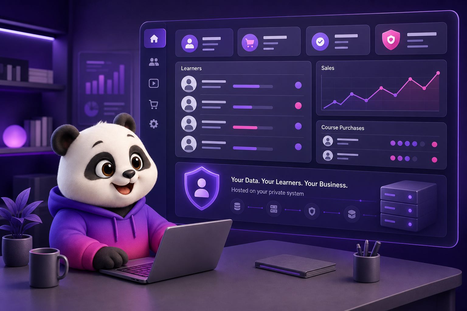 Gấu KHA quản lý data học viên trên website riêng