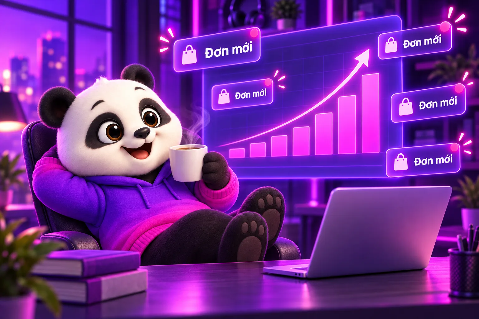 Hệ thống tự bán khóa học, thông báo đơn mới liên tục