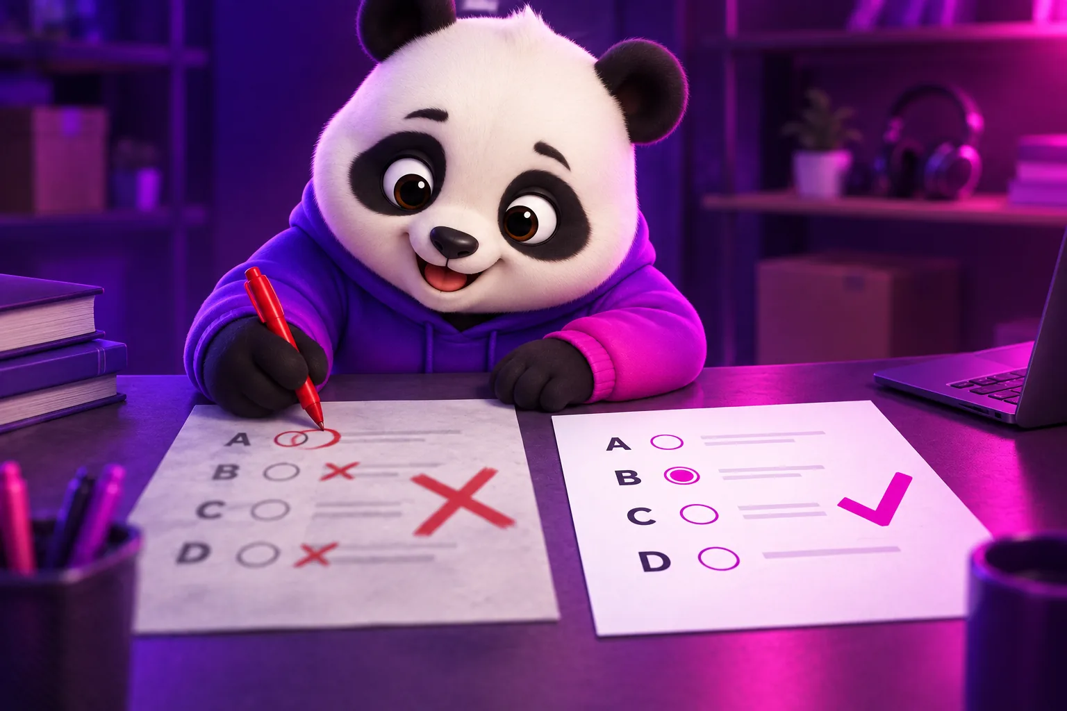 Câu trắc nghiệm viết dở và câu viết tốt đặt cạnh nhau