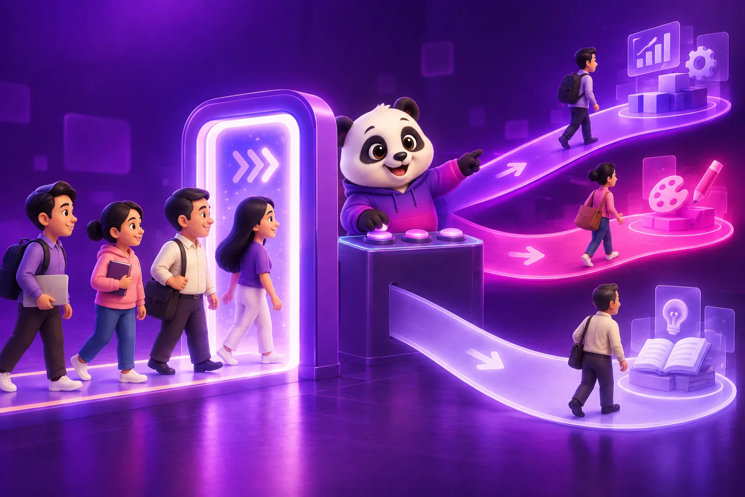Kết quả quiz chia học viên thành ba nhóm để chăm sóc tự động