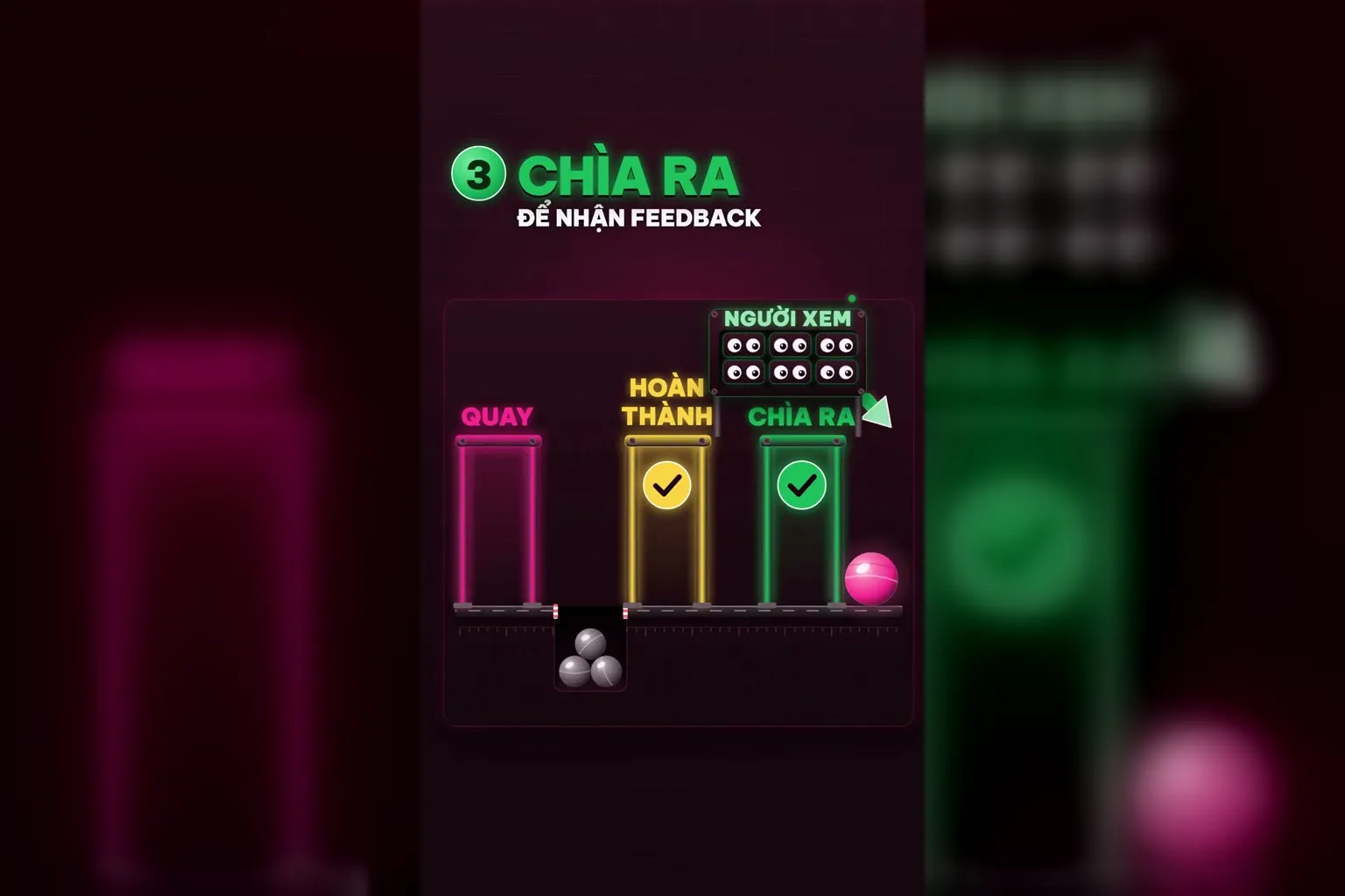 Việc thứ ba: chìa video ra cho người xem để nhận feedback