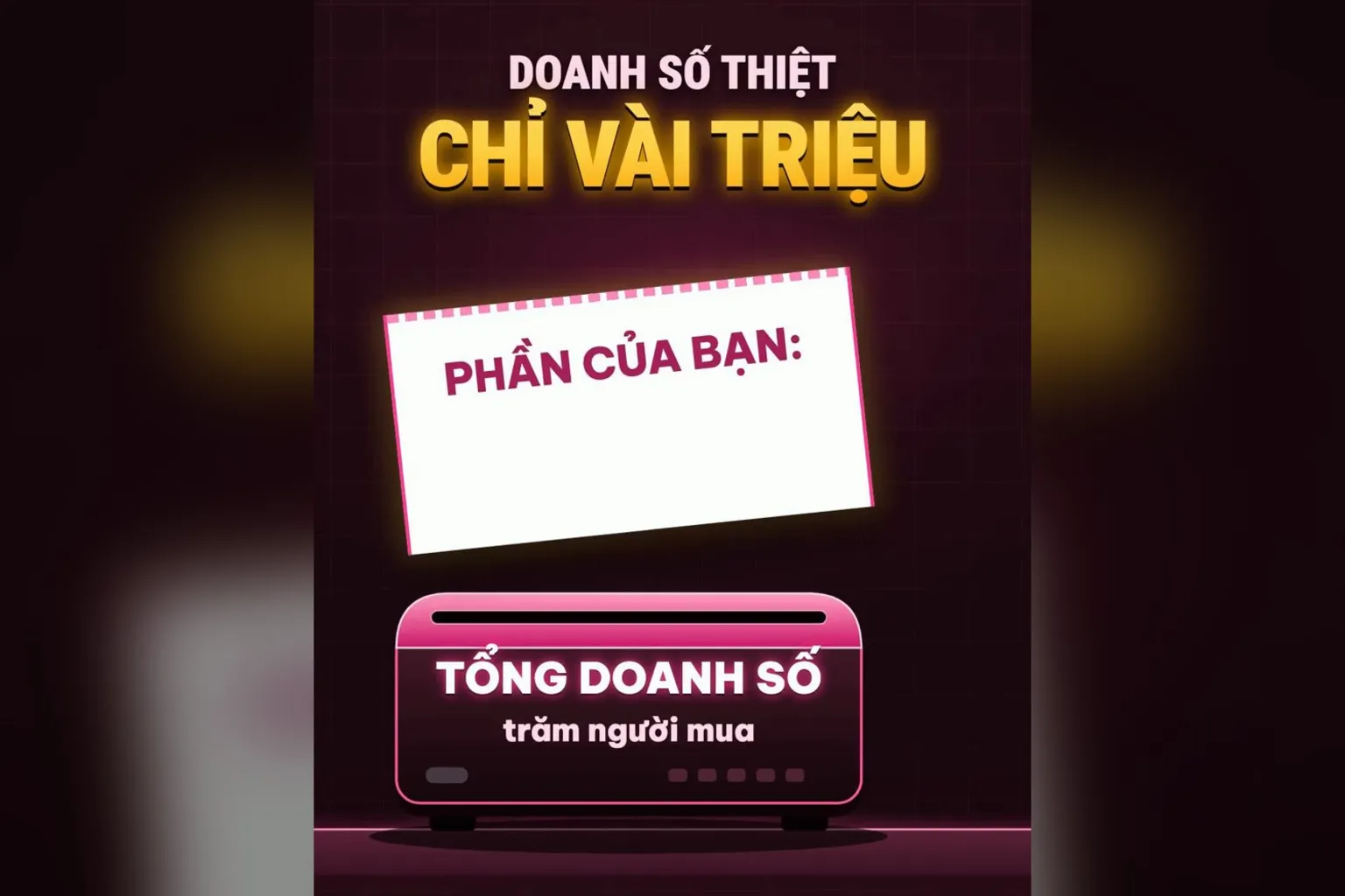 Doanh số thiệt về tay chỉ vài triệu