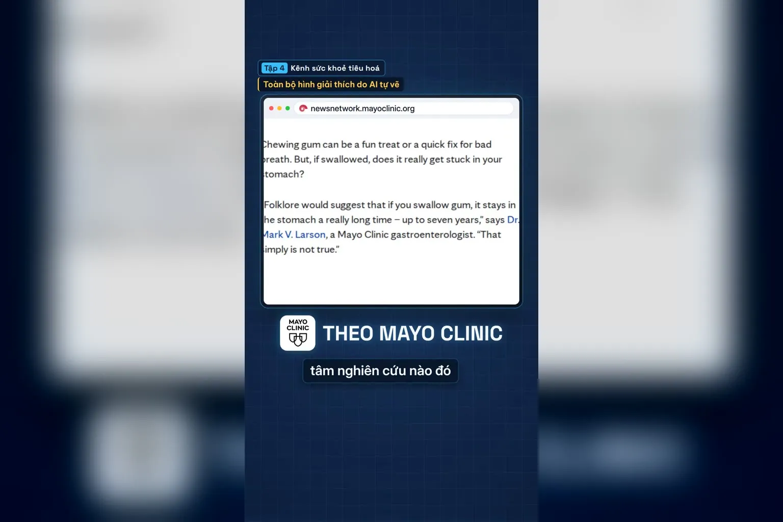 Bài Mayo Clinic về chuyện nuốt kẹo cao su