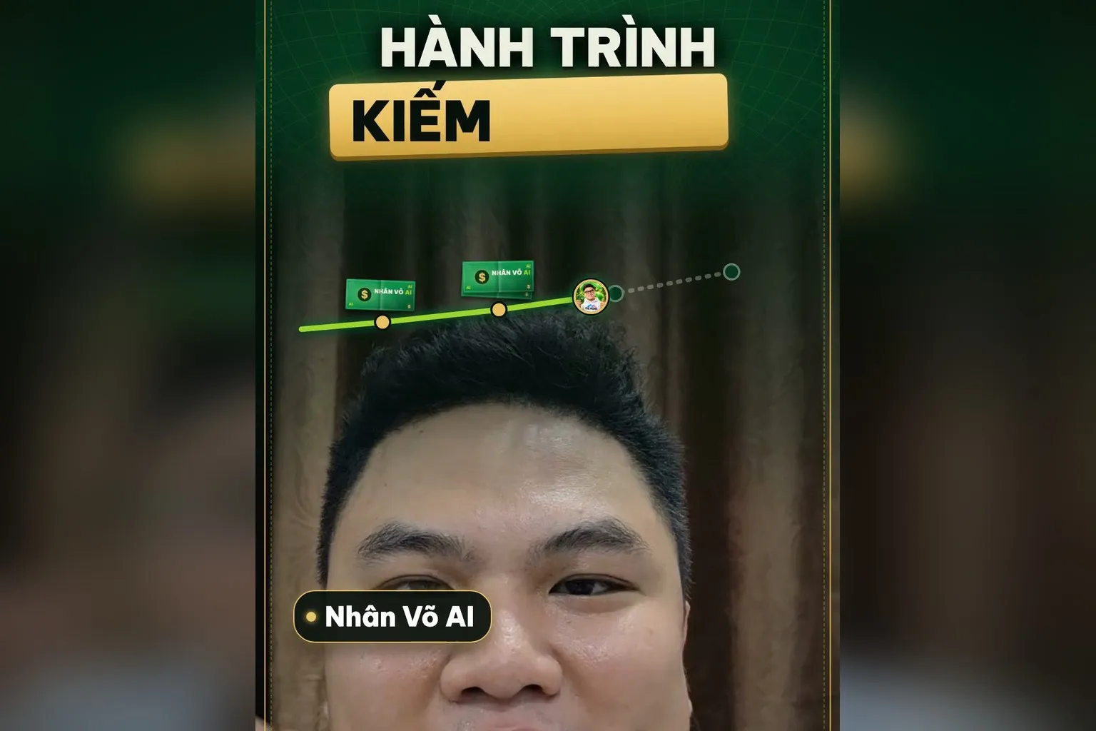 Khung hình video thực tế đã lên sóng trên kênh Nhân Võ AI với đồ hoạ xanh tiền đồng bộ