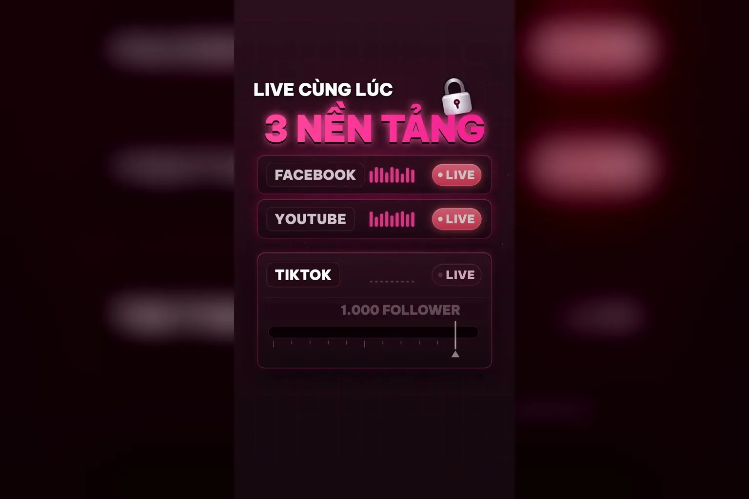 Livestream đa nền tảng: live cùng lúc Facebook, YouTube, TikTok