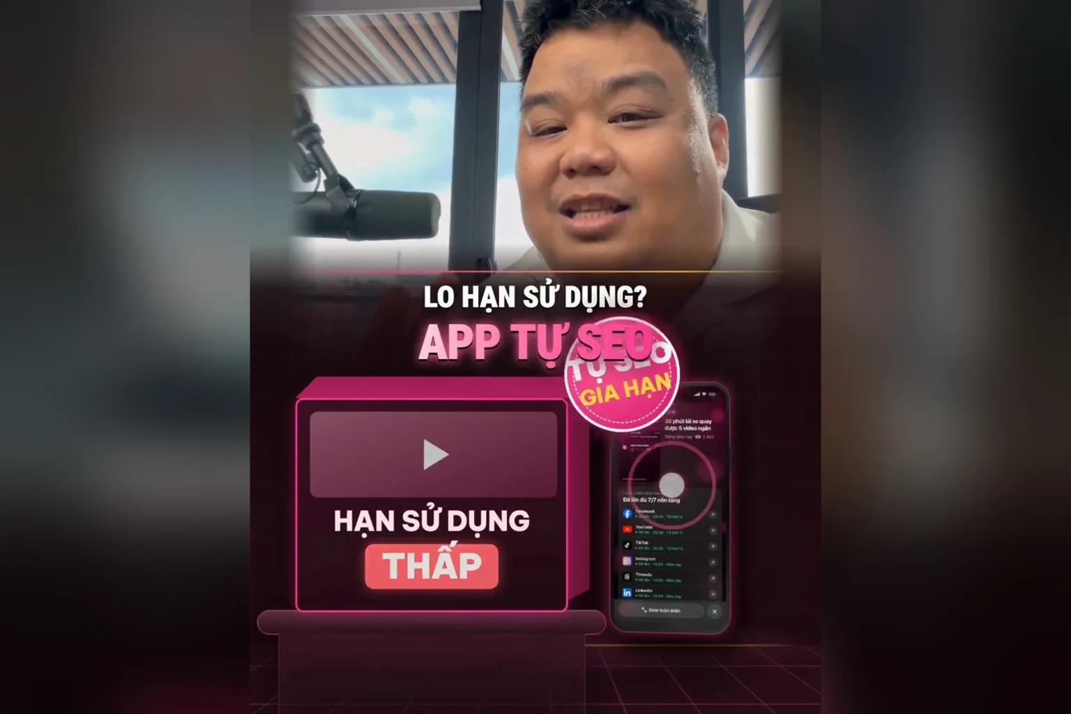 Lo hạn sử dụng video thì dùng app tự làm SEO
