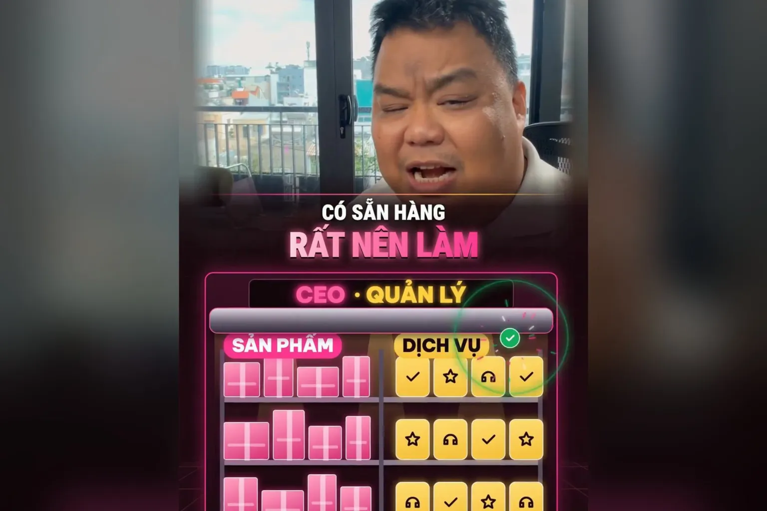 Chủ doanh nghiệp có sẵn hàng rất nên làm video ngắn