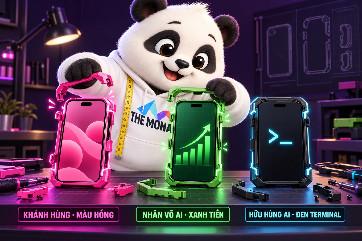Gấu trắng MONA lắp 3 bộ khung nhận diện riêng cho Khánh Hùng, Nhân Võ AI và Hữu Hùng AI