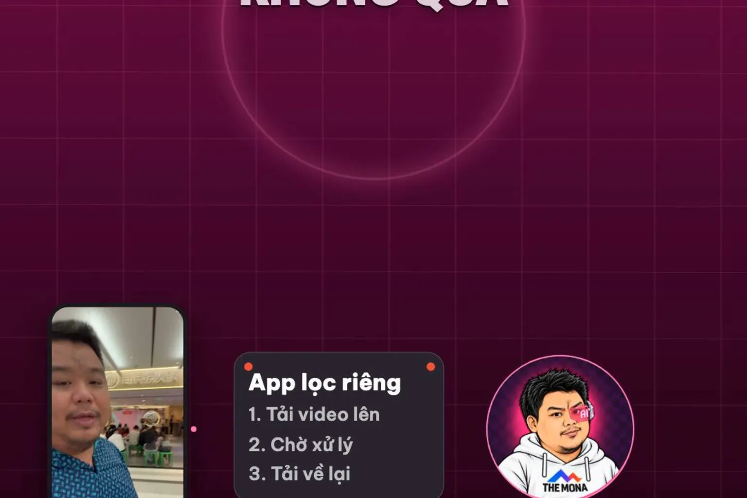 Khung hình thật: AI lọc ồn không qua app lọc riêng 3 bước tải lên, chờ, tải về