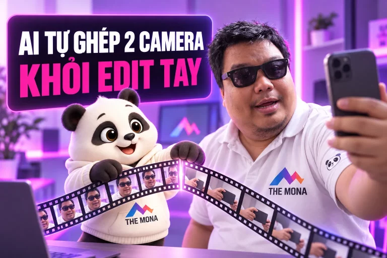 AI tự ghép 2 camera: quăng 2 file, 0 phút edit tay ra video
