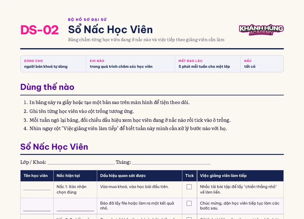 Ảnh chụp file DS-02 · Sổ Nấc Học Viên trong Bộ Hồ Sơ Đại Sứ